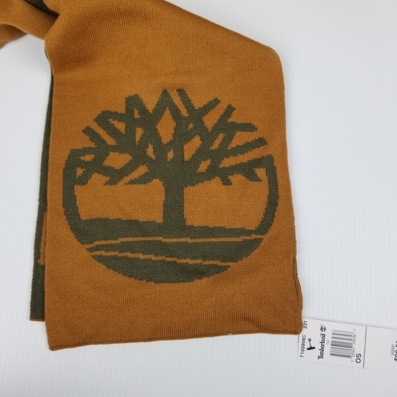 Timberland Men's Logo Jacquard Scarf and Reversible Beanie Hat 2 Piece Set NWT - Picture 2 of 12